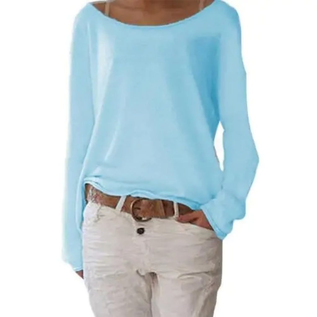 GR | yellow sweatshirt with a round neck, simple and slim fit
