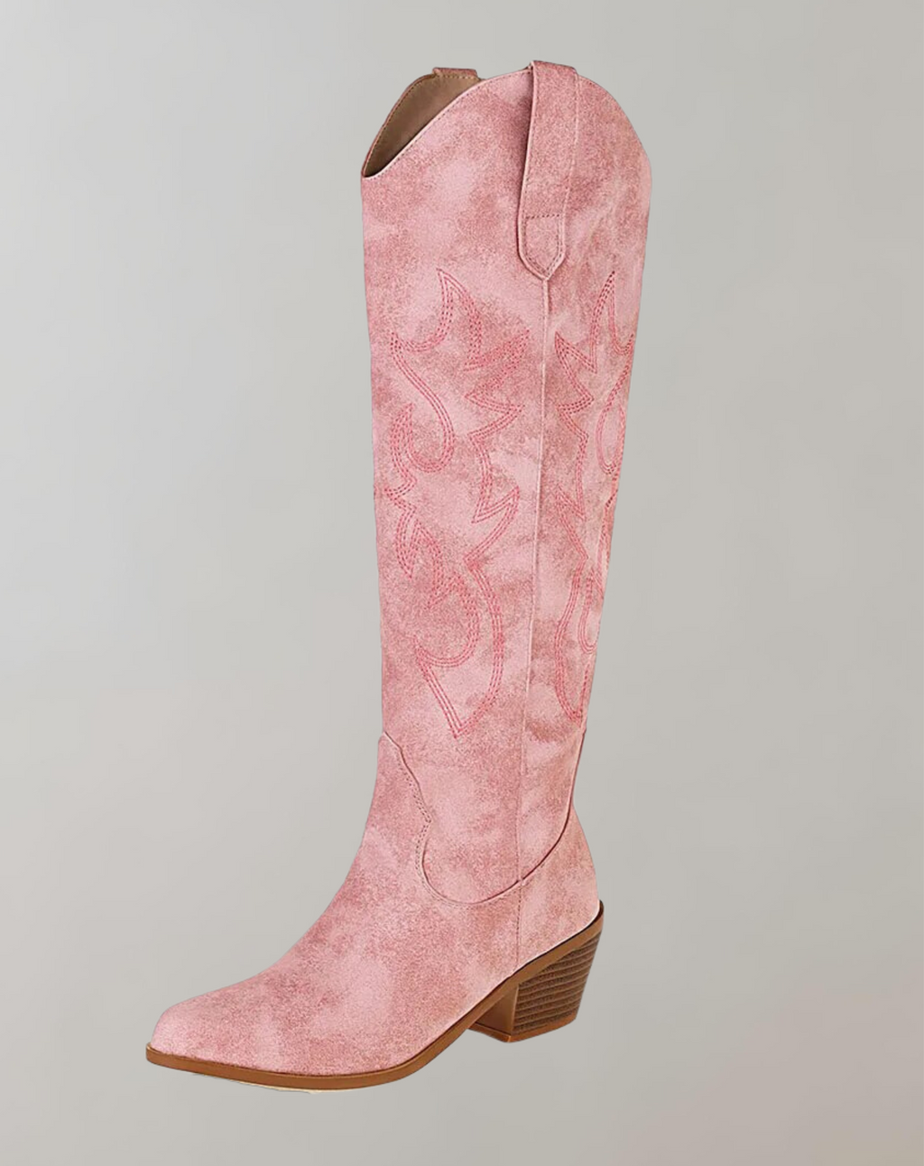 GR | Embroidered knee-high western boots