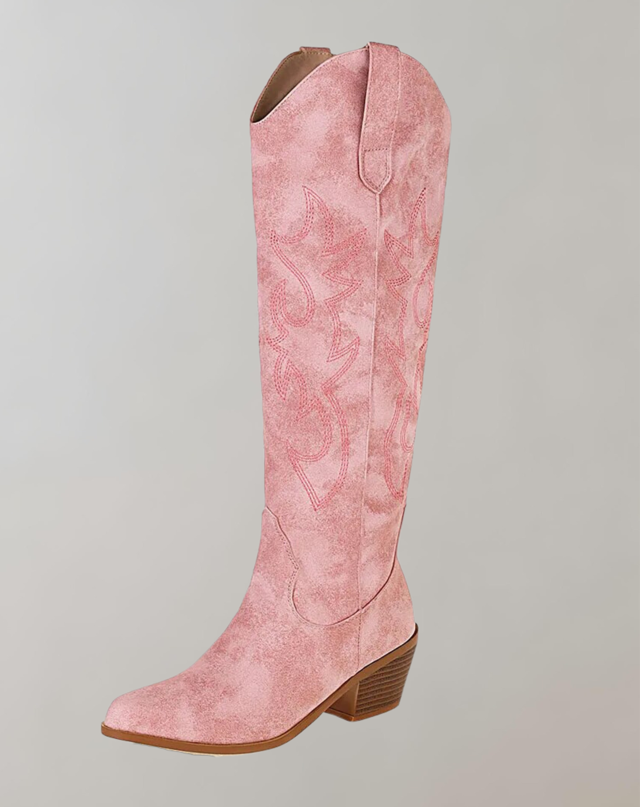 GR | Embroidered knee-high western boots