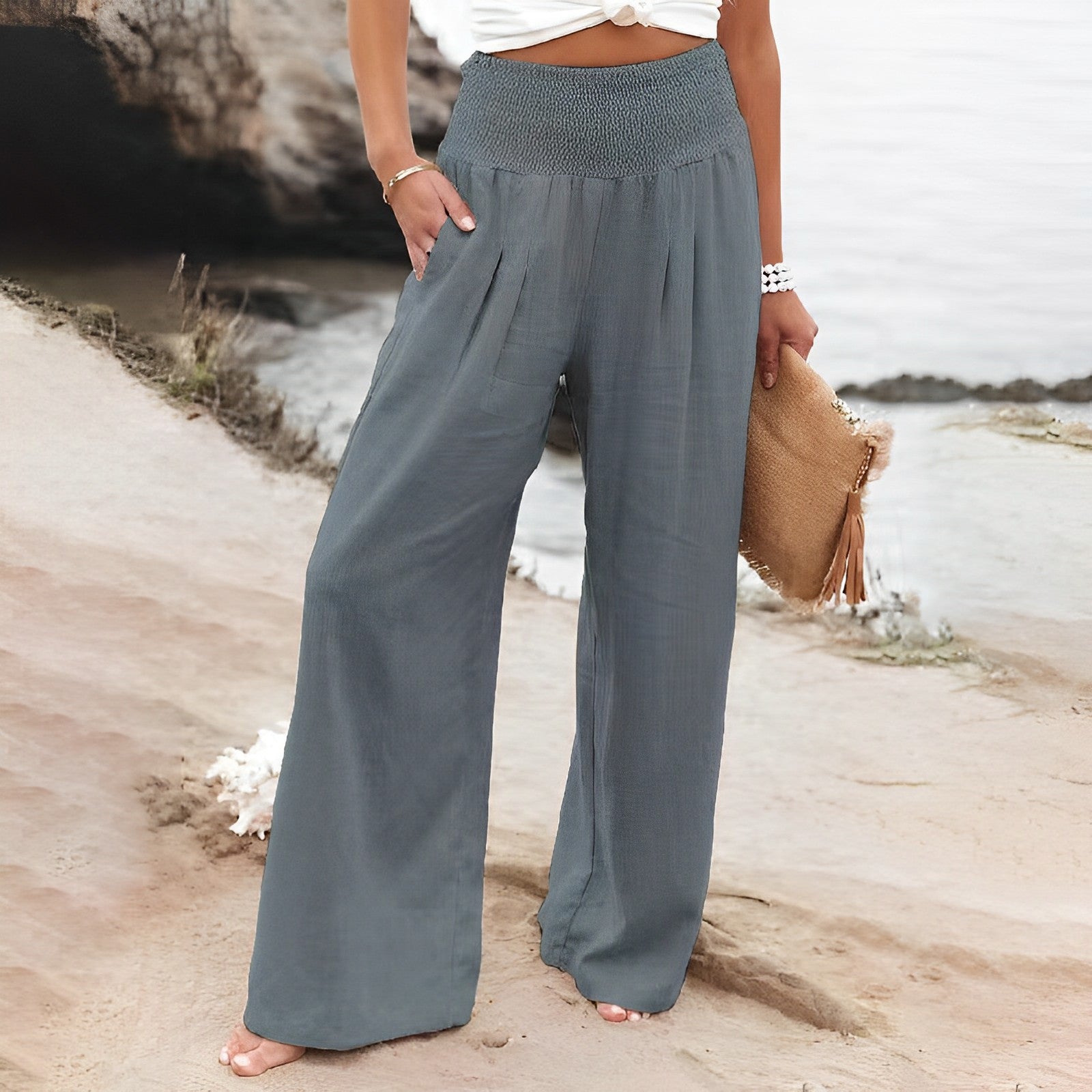 GR | Luxurious wide-leg trousers for women