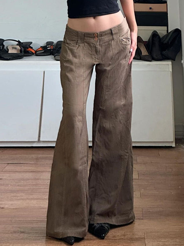 GR | Amerikanische Retro Low Waist Split Schlaghose