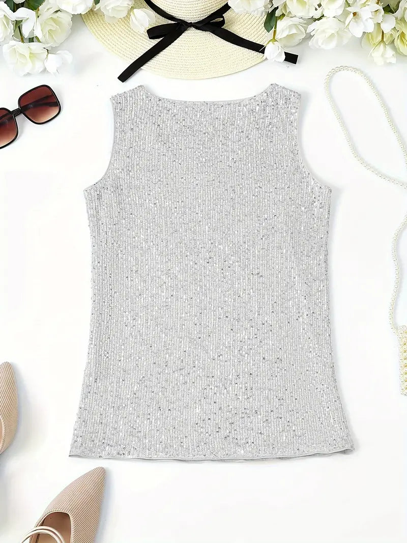 GR | Elegant sleeveless top with sequins