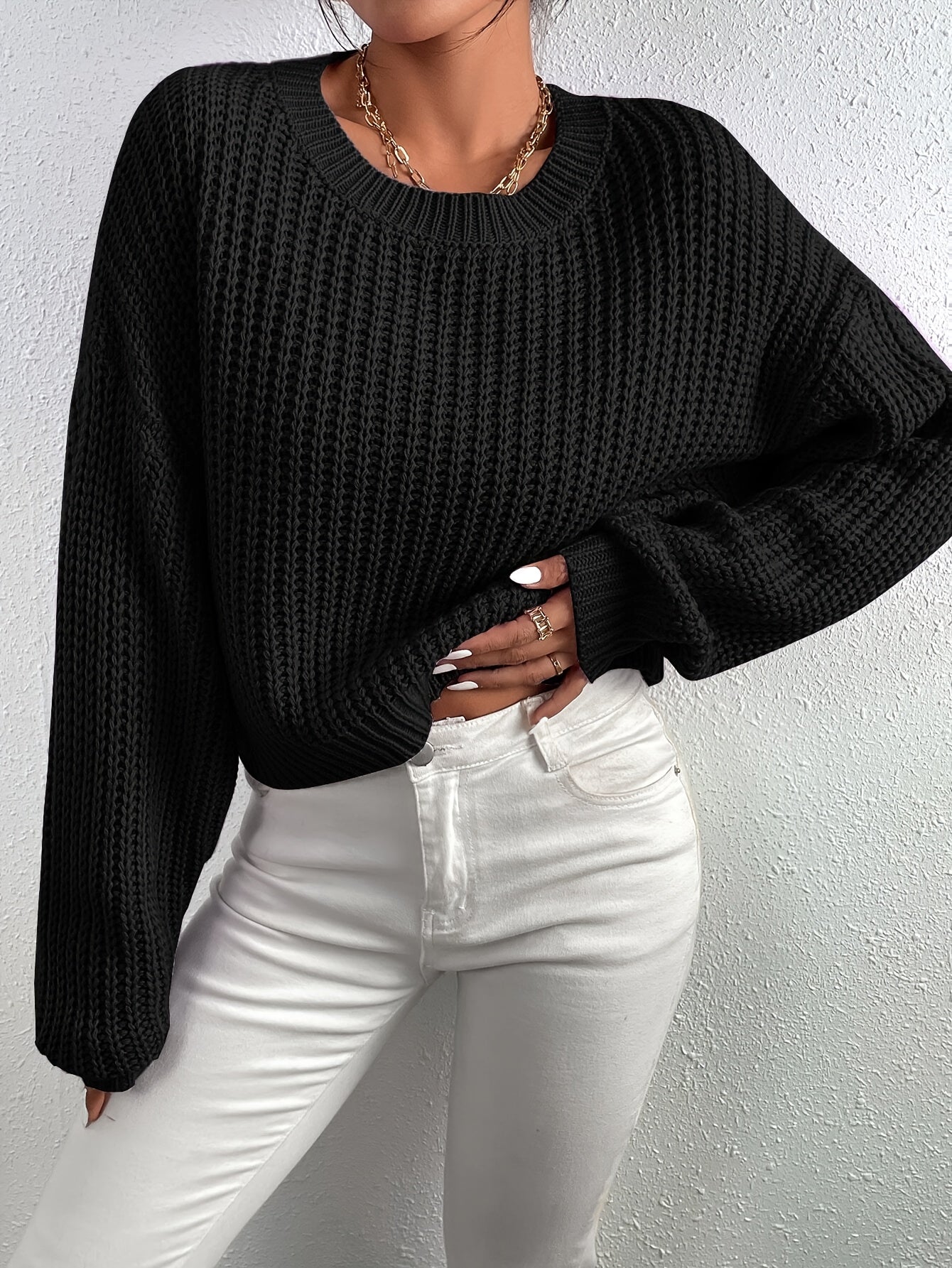 GR | Lässiger Longpullover Damen mit
