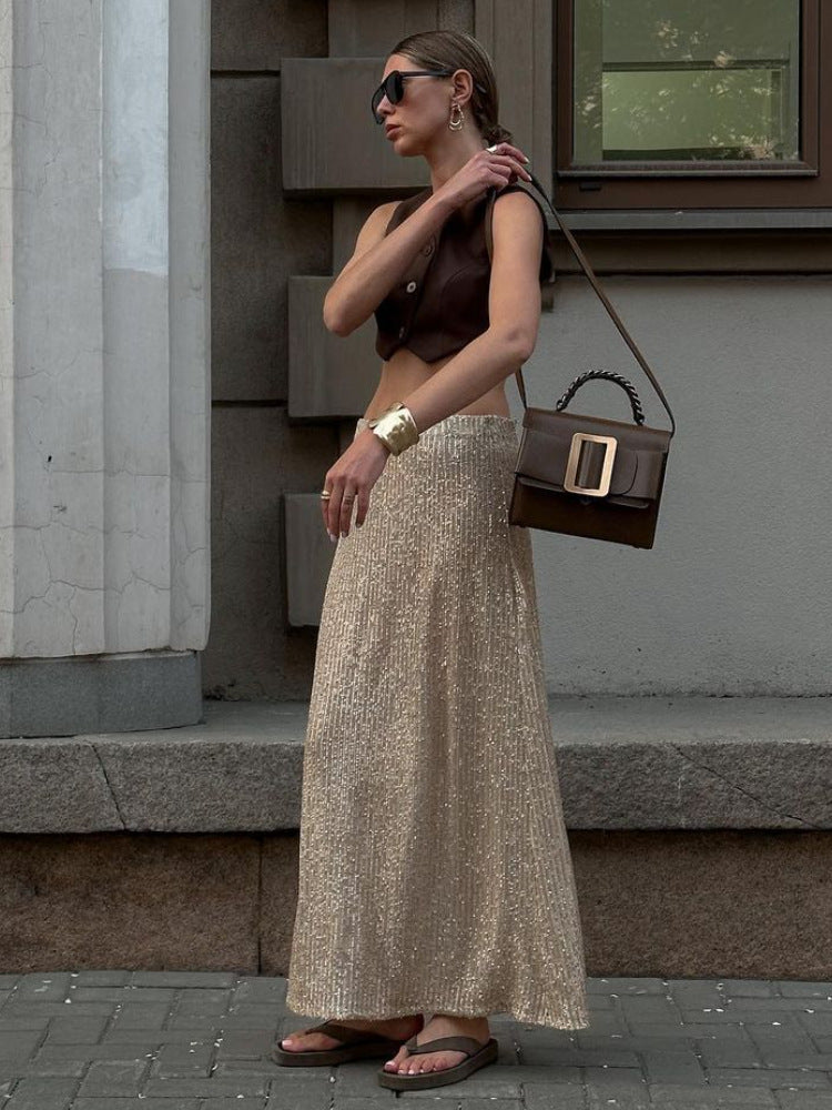 GR | Damenmode Lässig Einfach Sequined Rock