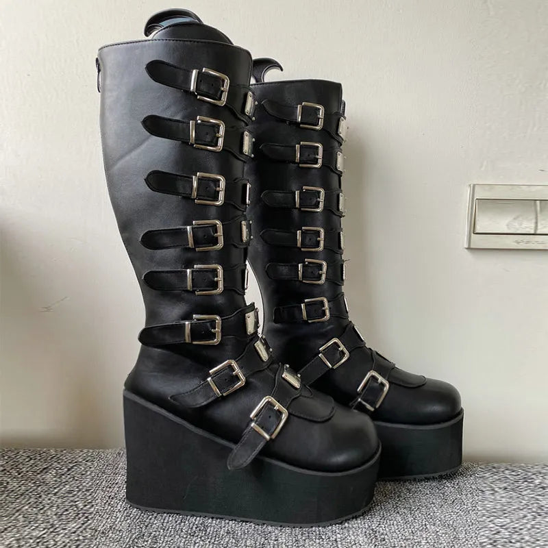 GR | Zip Up Chunky High Heel Boots