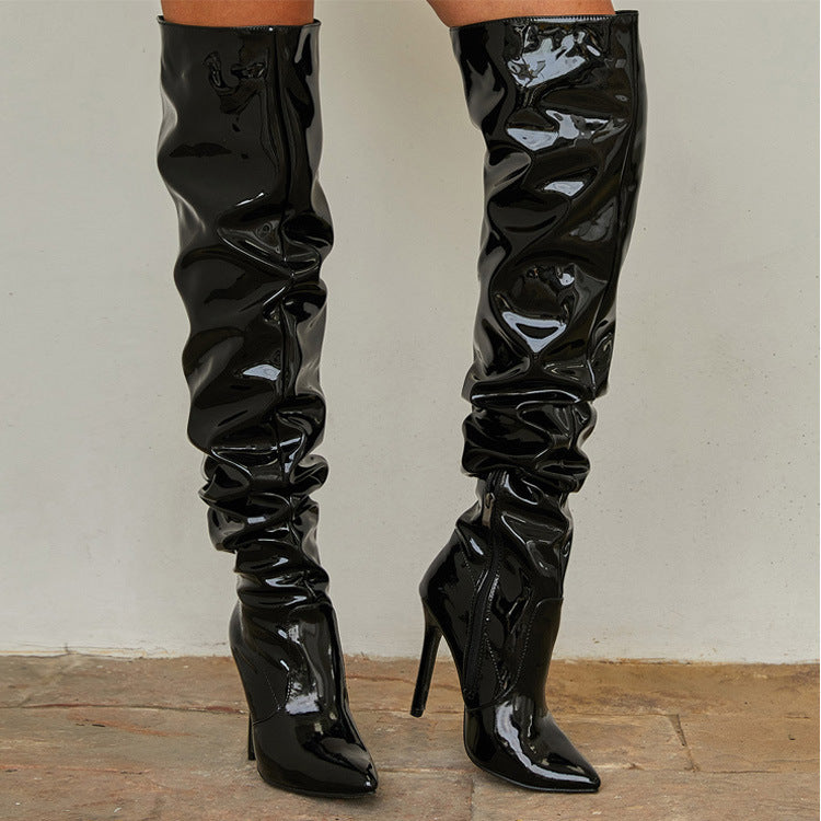 GR | Knee-high long boots for women with super high heels for parties
