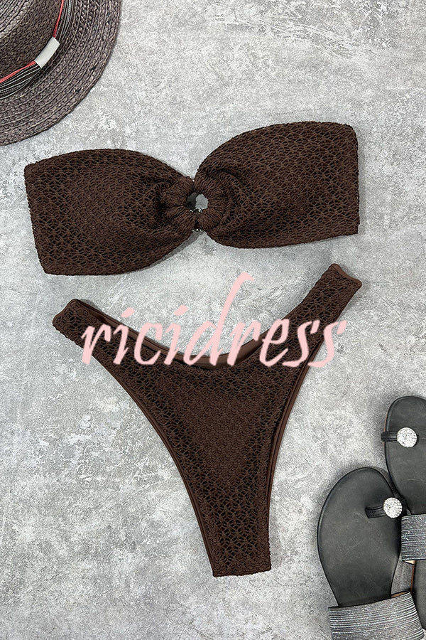 GR bandeau bikini with a ring neckline