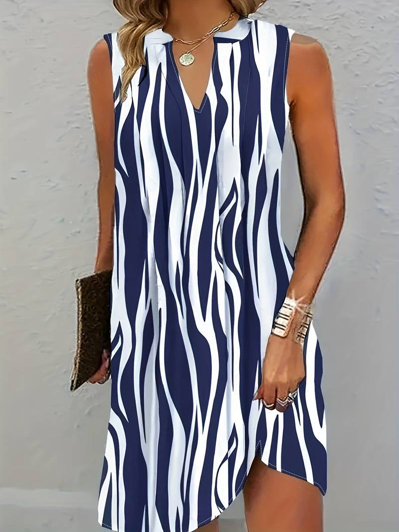 GR | Striking striped sleeveless dress