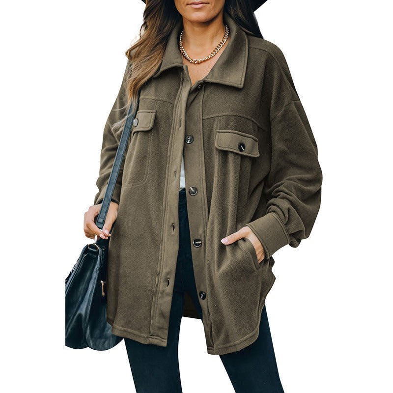 GR | Fleece button-up jacket