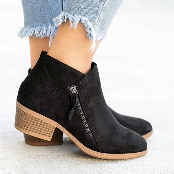 GR | Comfortable mid-height leather ankle boots for women