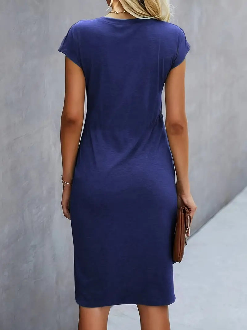 GR | Stylisches Figurbetontes Kleid mit Rundhalsausschnitt