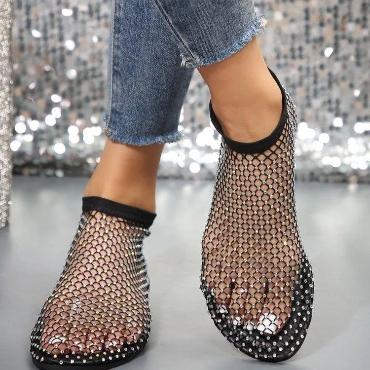 GR | Flat sandals with rhinestone design