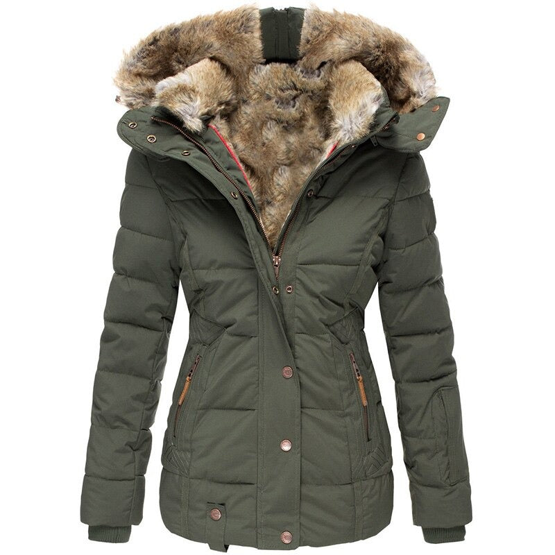 Fashion winter jacket with fur lining for women