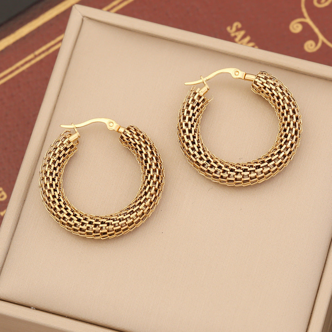 GR | Metal Exaggerated Stainless Steel Stud Earrings