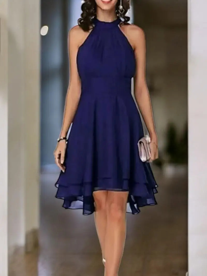GR | Elegante Ärmelloses Chiffon Kleid