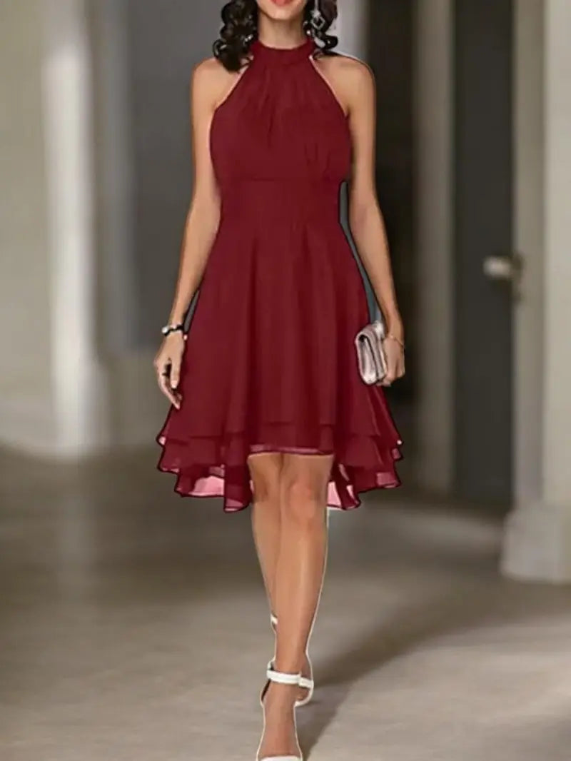 GR | Elegante Ärmelloses Chiffon Kleid