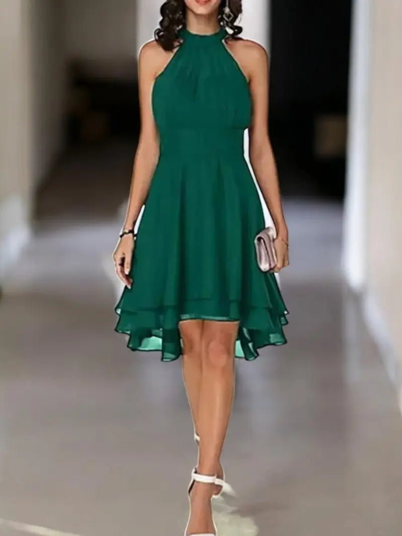GR | Elegante Ärmelloses Chiffon Kleid