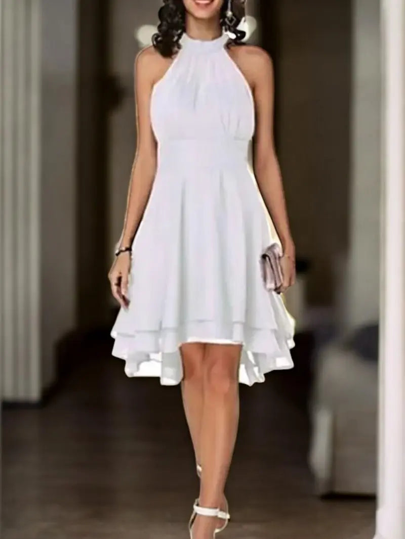 GR | Elegante Ärmelloses Chiffon Kleid