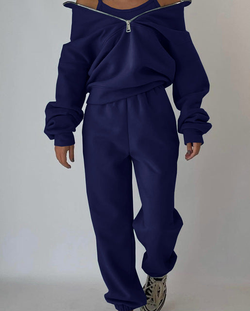 GR | 3-piece sporty set - trendy women's sweatshirt jacket with jogging pants