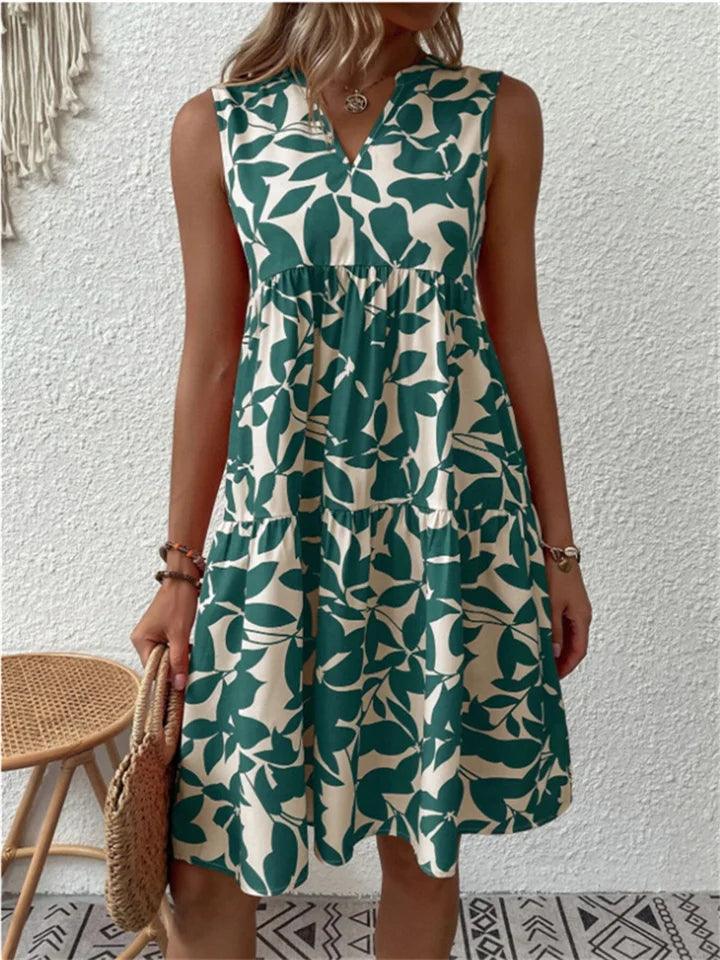 GR | Elegantes Armelloses Kleid mit Blumenmuster
