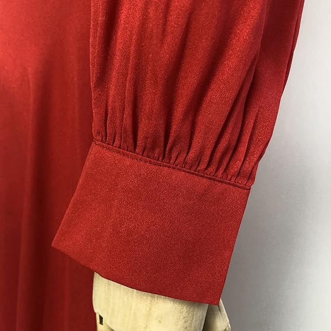 GR | Elegant dress with long sleeves, V-neck, and a split long skirt 