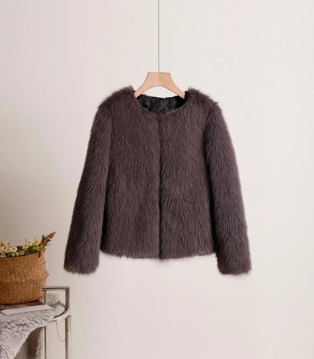 GR | Solid Color Short Coat for Women