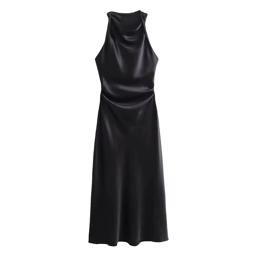 GR | Satin Maxi Dress Elegant Draping