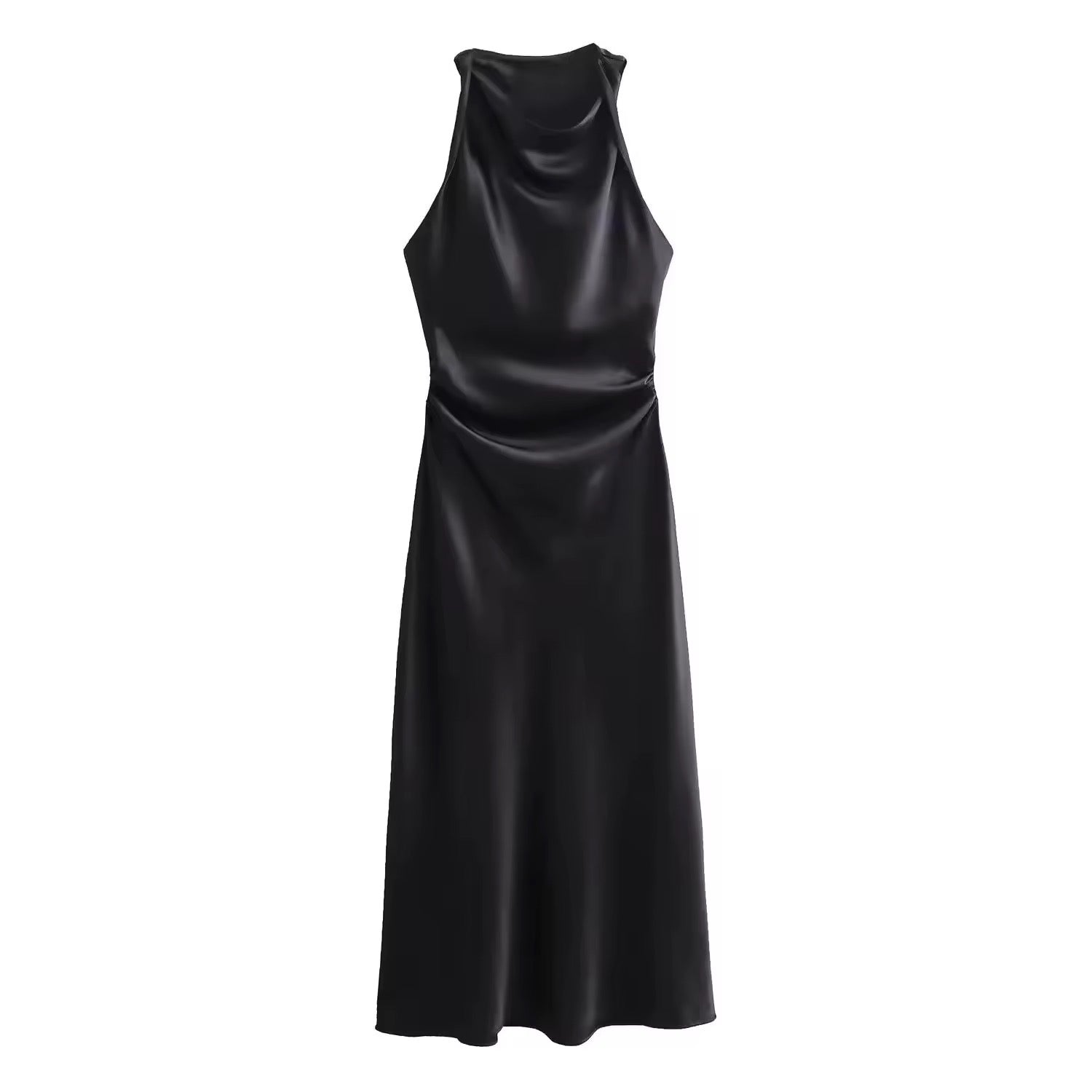 GR | Satin Maxi Dress Elegant Draping