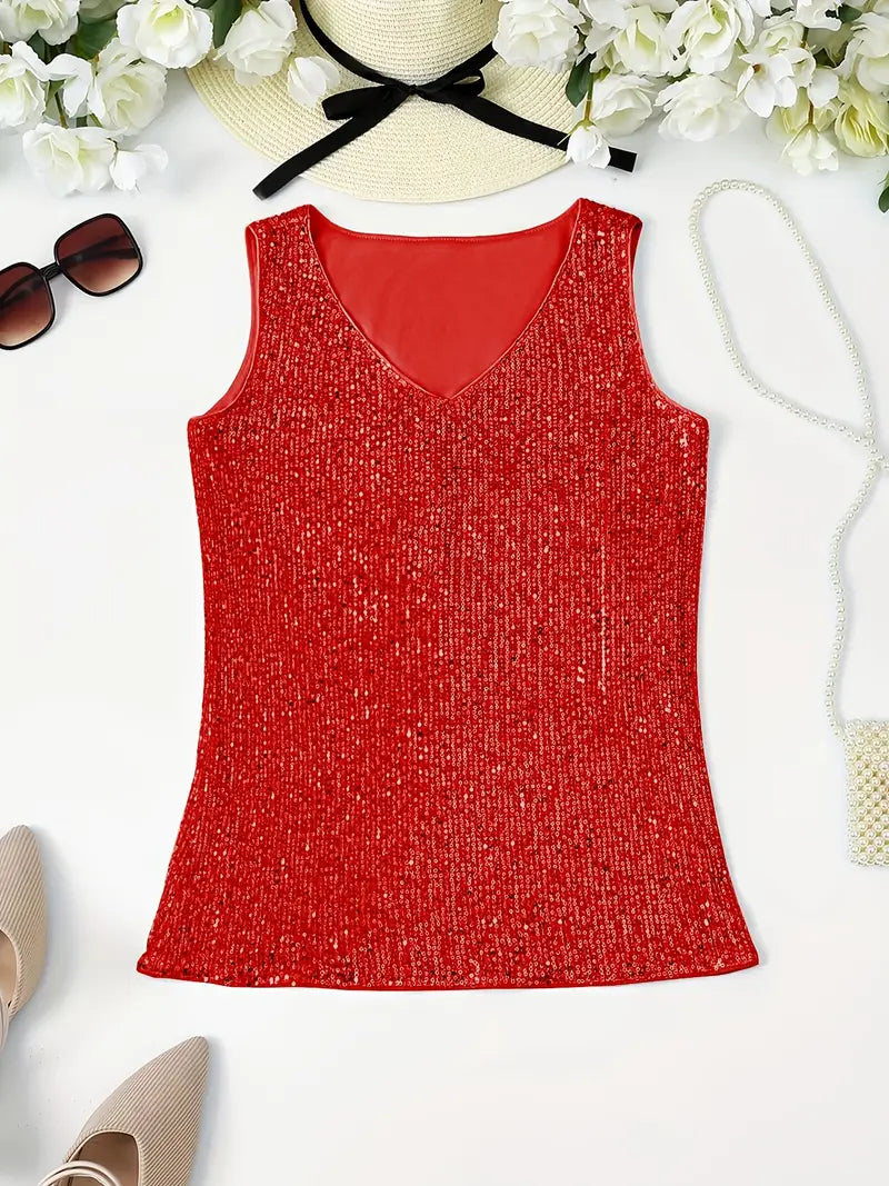 GR | Elegant sleeveless top with sequins