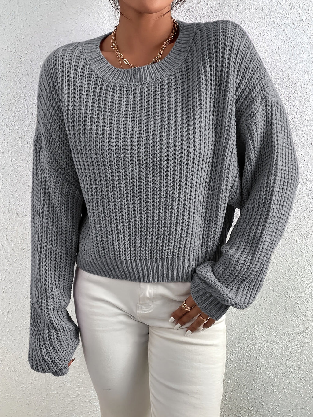 GR | Lässiger Longpullover Damen mit