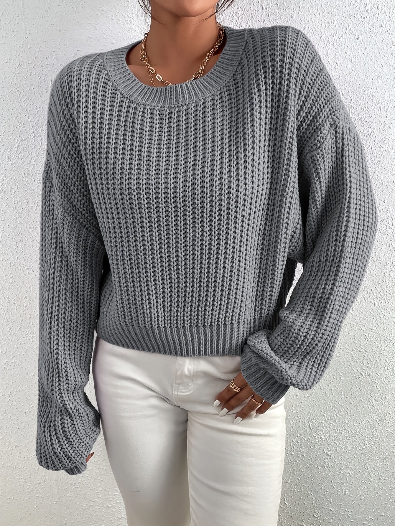 GR | Lässiger Longpullover Damen mit