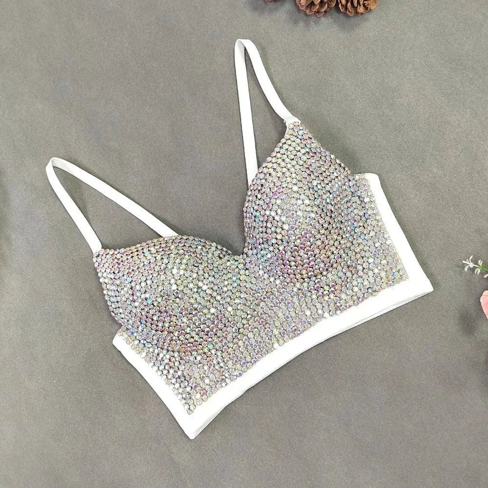 GR | Sexy V-neck bustier-style top with subtle diamonds