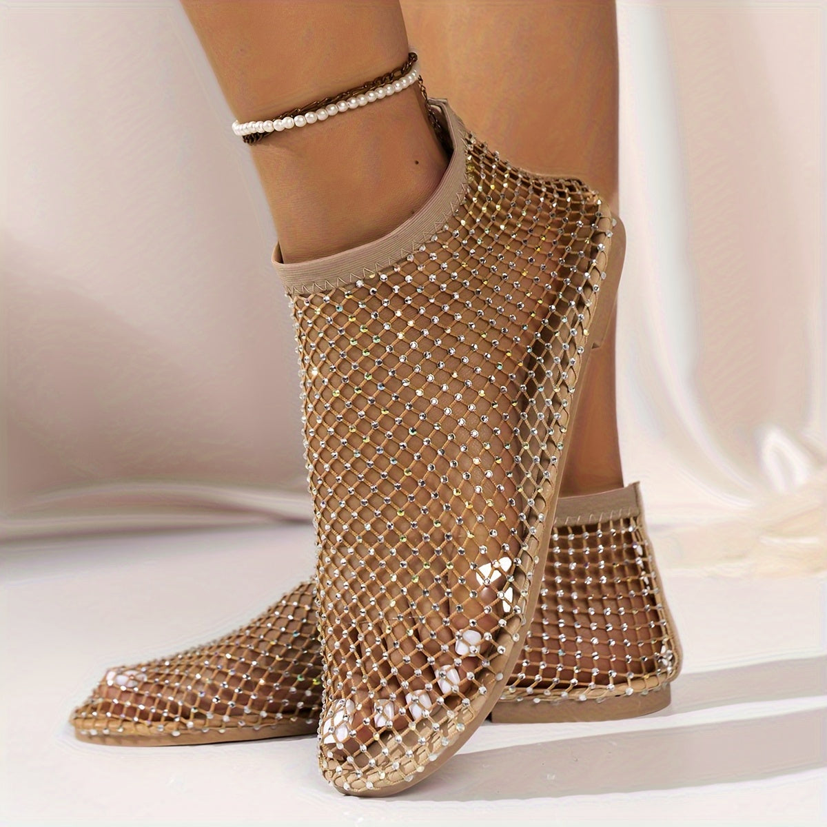 GR | Construction Strasa, Flat Shoes, Transparent Sandals for the Beach