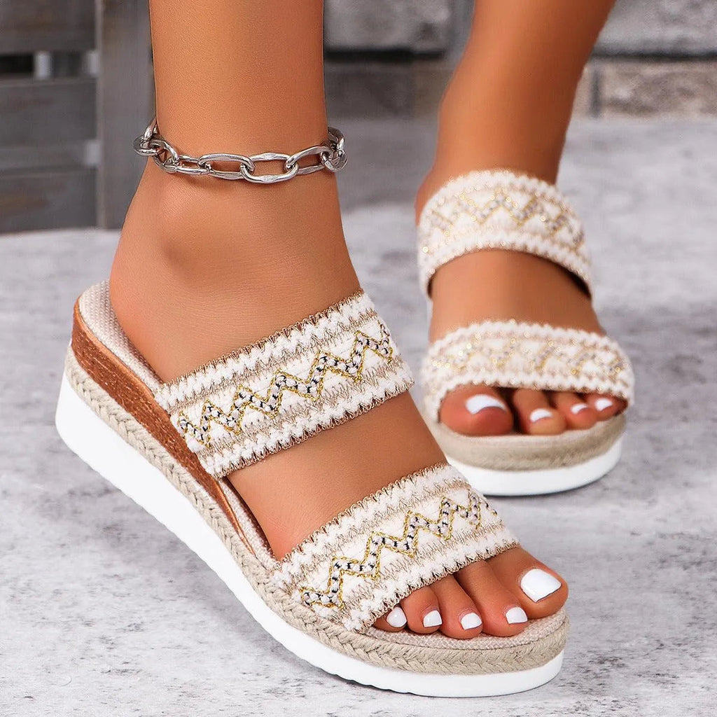 GR | Summer sandals with linen sole 
