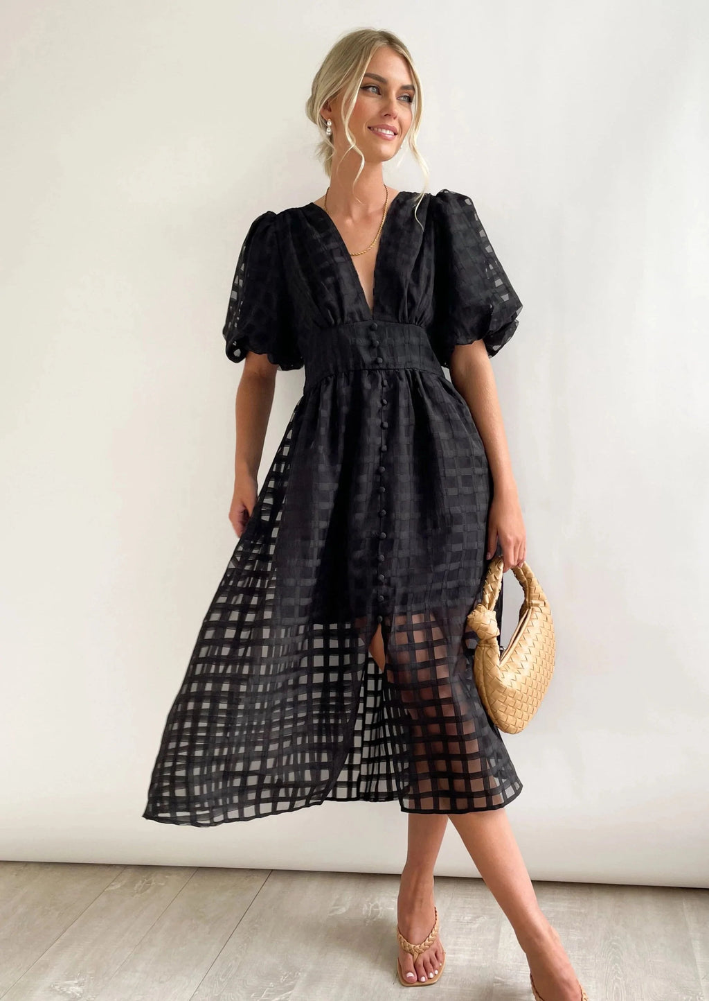 GR | Midikleid mit Puffärmeln