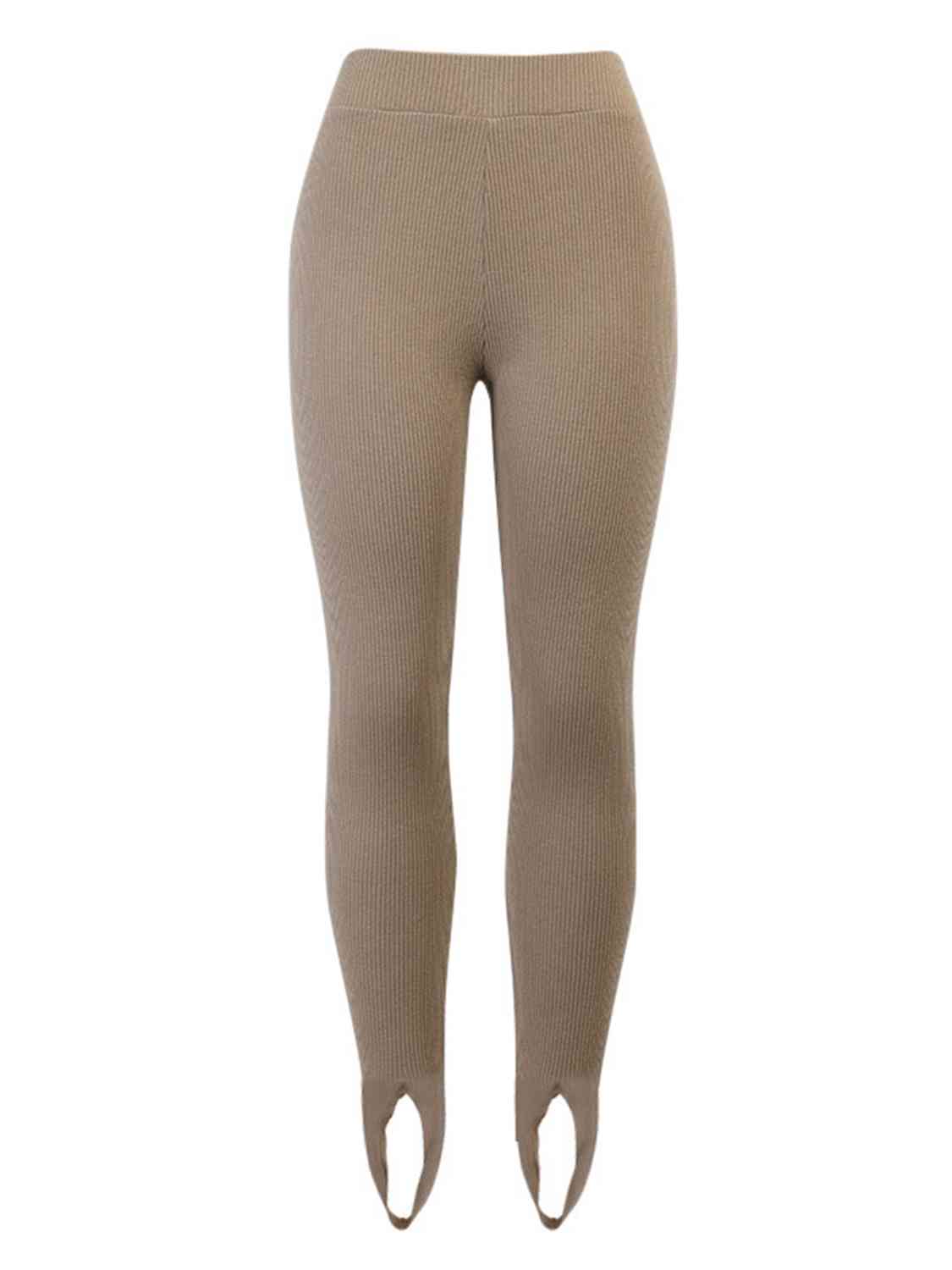 GR | Geripptes Mittel Taillen Leggings