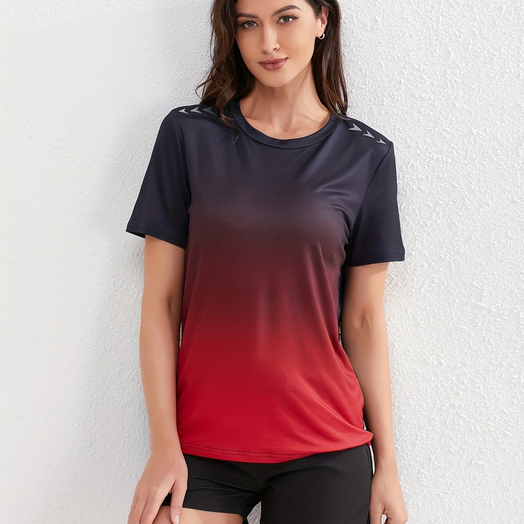 GR | Women's Ombre Short-Sleeved Sport T-Shirt