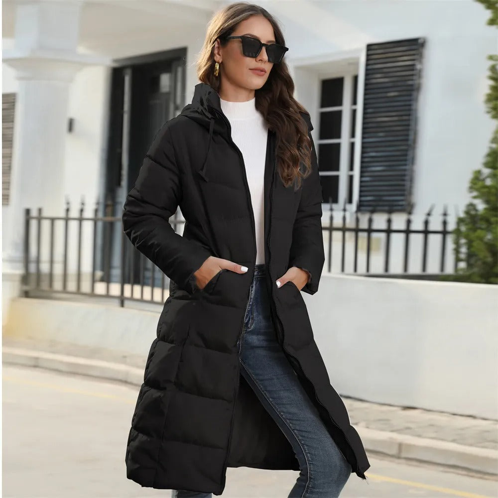 GR | Long Jacket with Hood and Quilted Lining