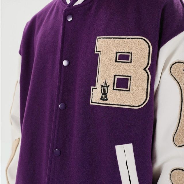 GR | Varsity Streetwear Bomber Jacket with Embroidered Patches
