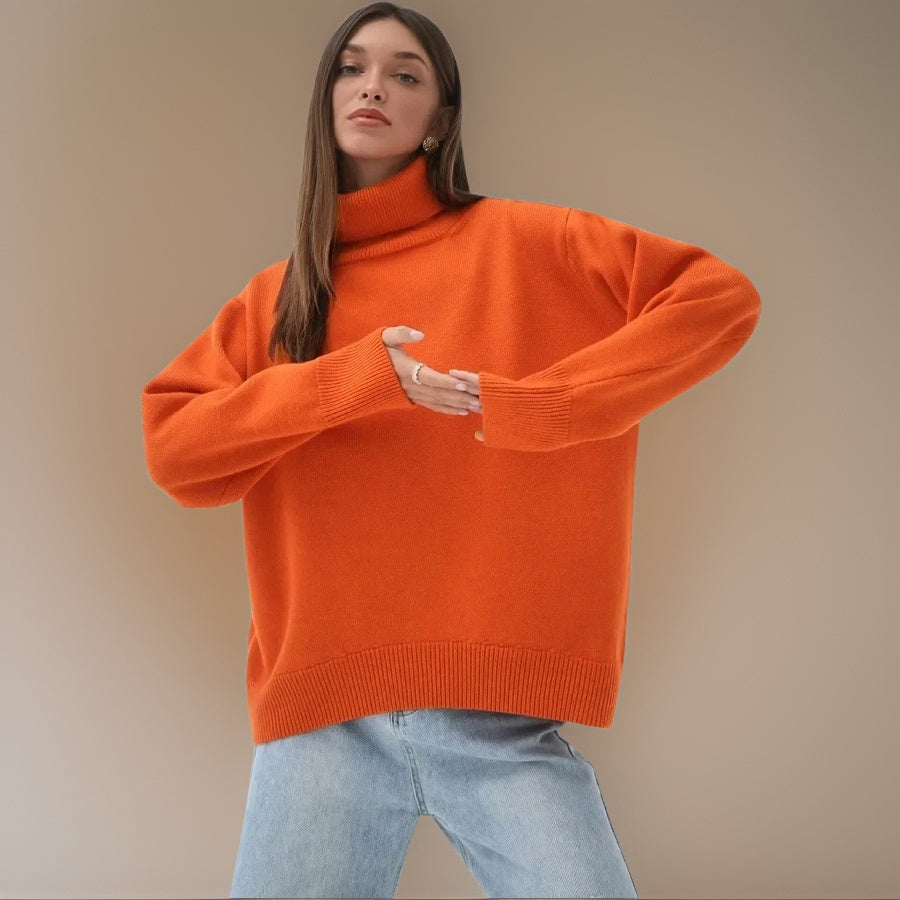 GR | Warmer Oversized Rollkragenpullover Für Den Winter