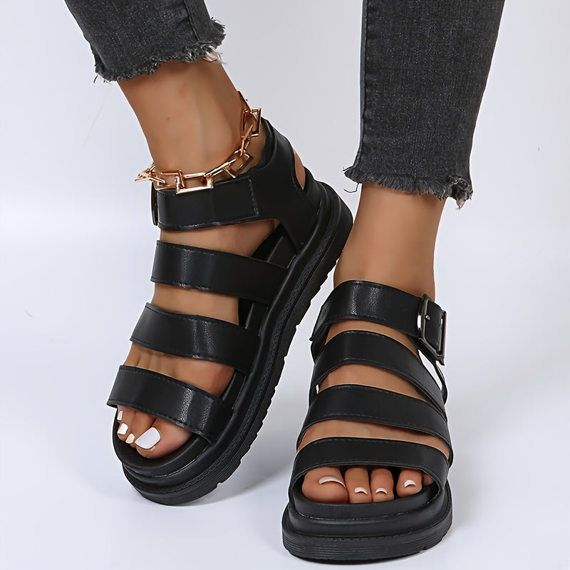 GR | Sandals with platform sole and ankle strap