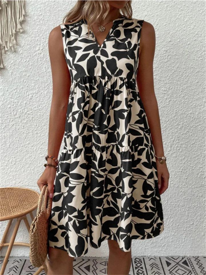 GR | Elegantes Armelloses Kleid mit Blumenmuster