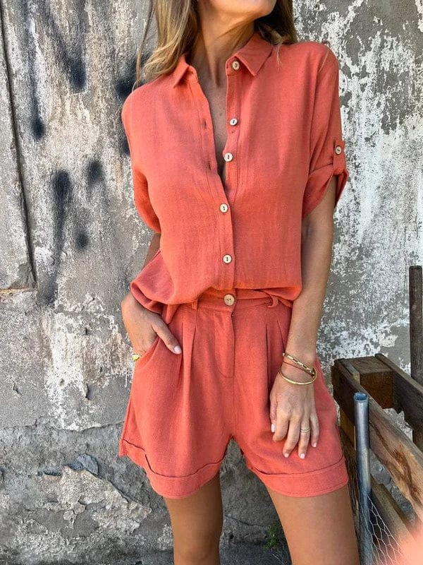 Paula | Blouse set made of cotton and linen
