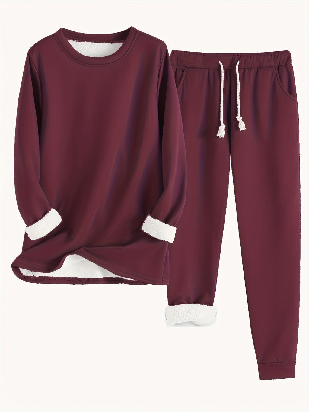 GR | Stylish Winter Casual Thermal Sweatshirt and Jogging Pants Set for Women