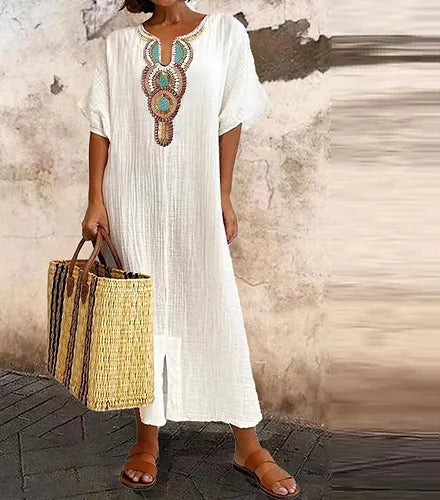 GR | Cotton and linen dress for women