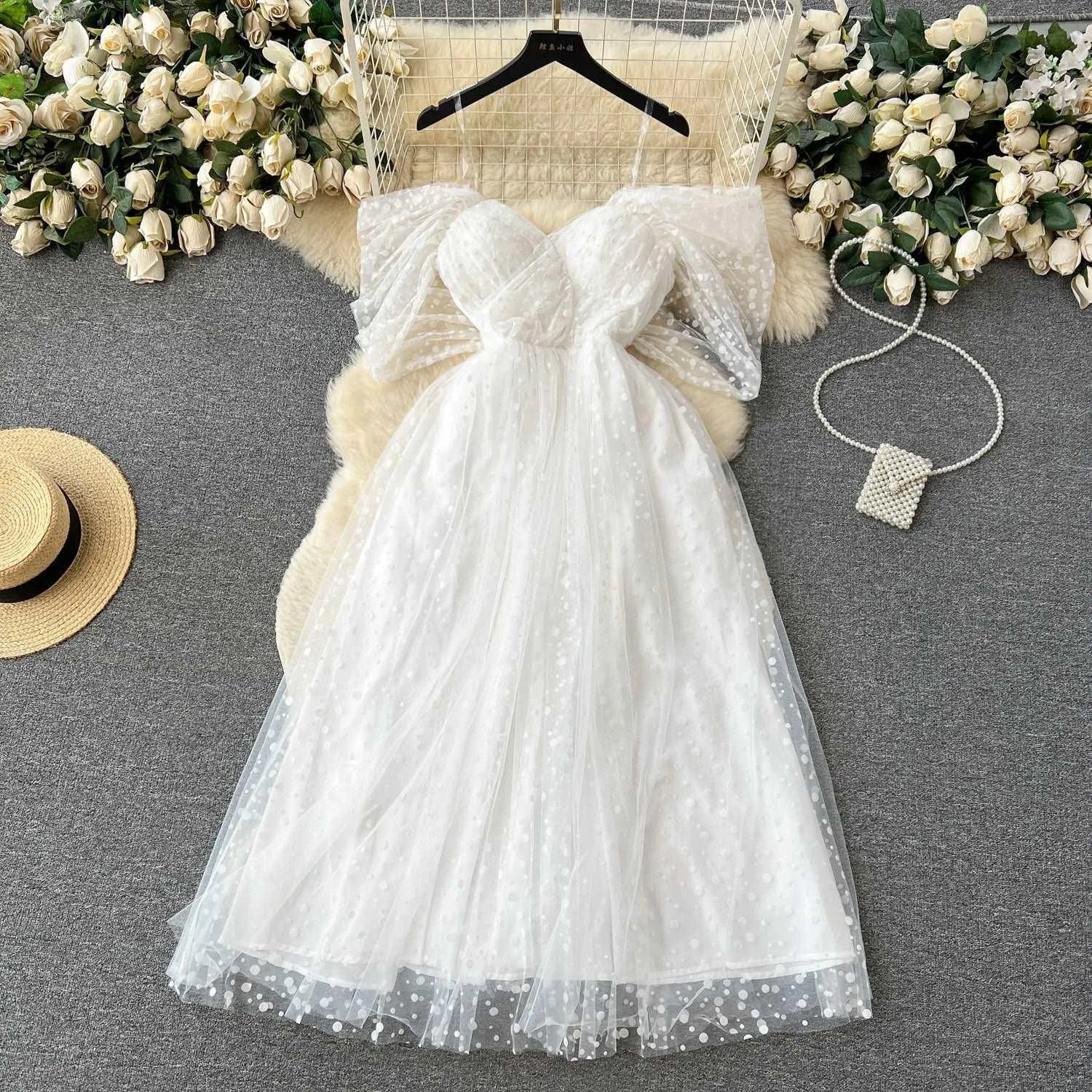 GR | Luxury French white dress