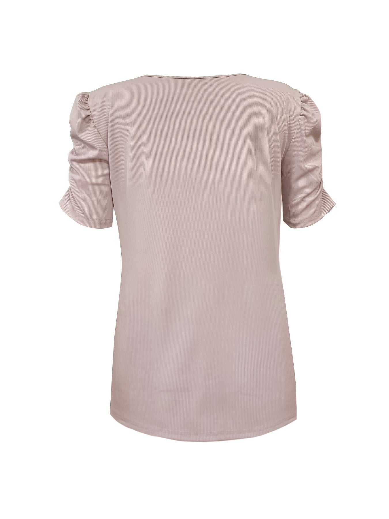 GR | Elegantes Geripptes V-ausschnitt T-shirt Für Damen
