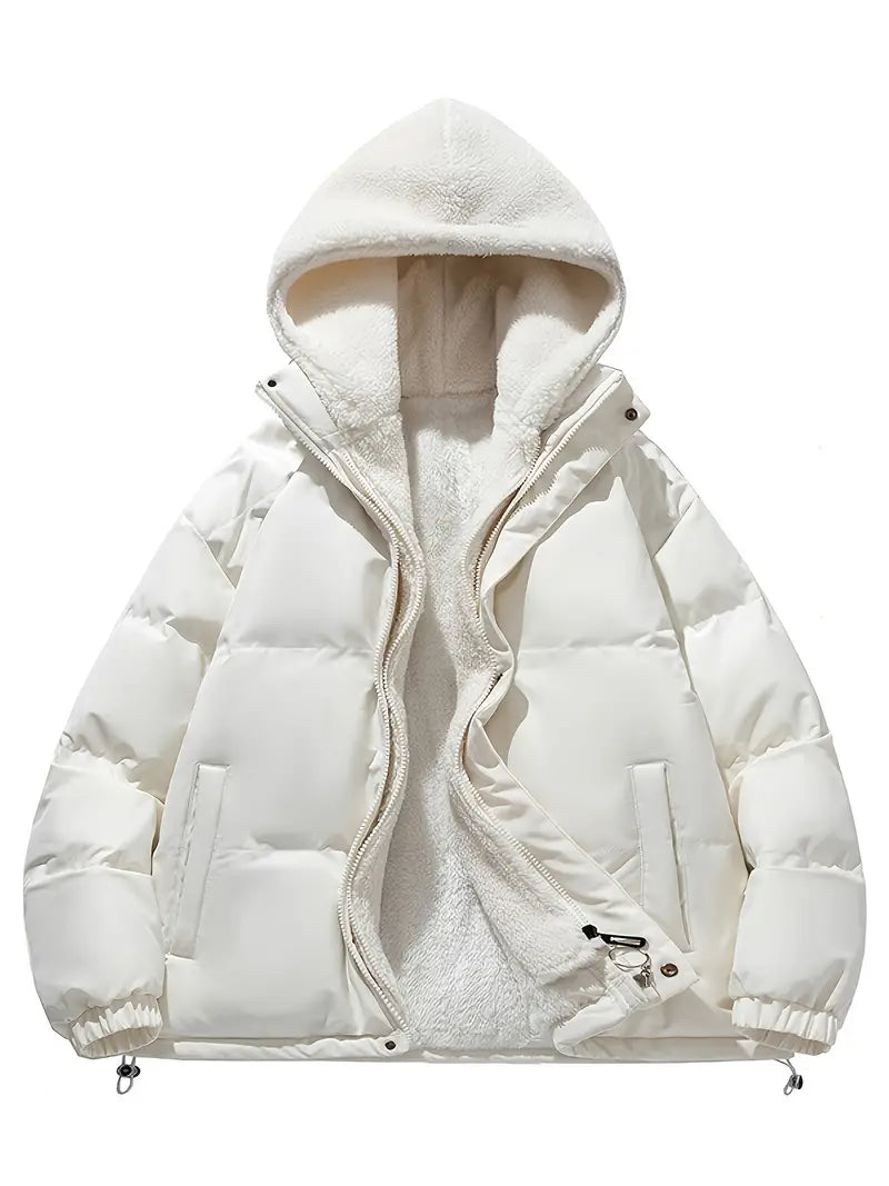 GR | Warm winter jacket with hood and soft lining for women