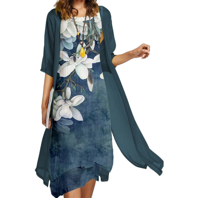 GR | Stilvolles Anzugskleid Mit Blumenmuster