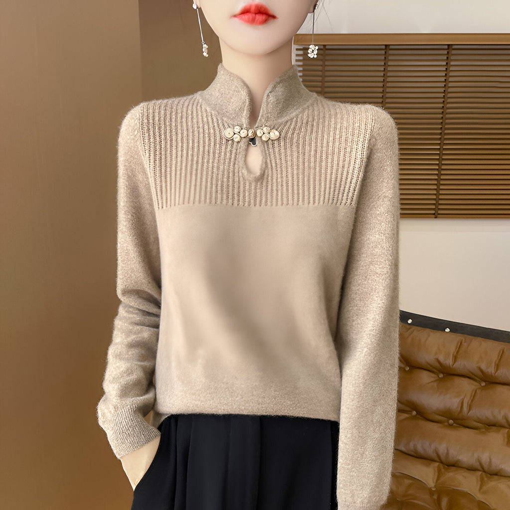 GR | Elegant merino wool sweater in Chinese style